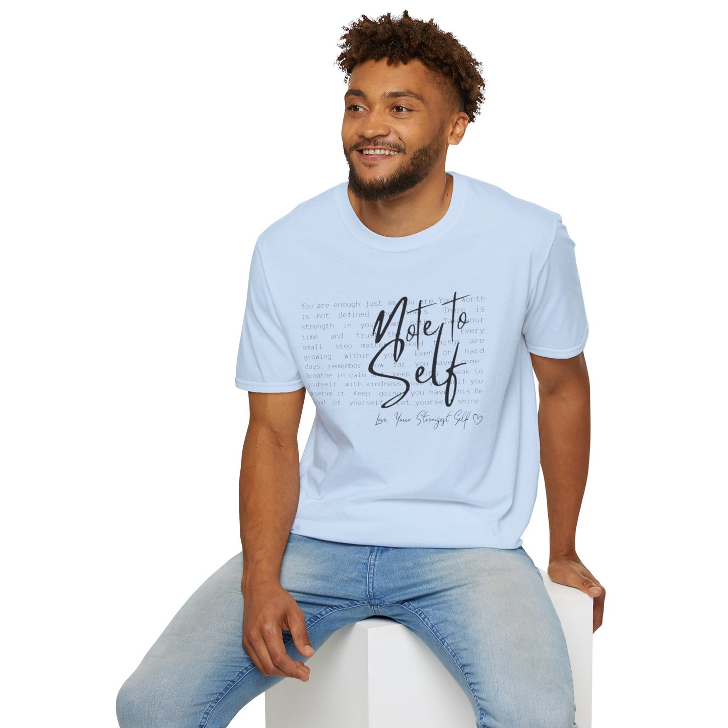 Note to Self T‑Shirt  Minimal Script Inspirational Tee