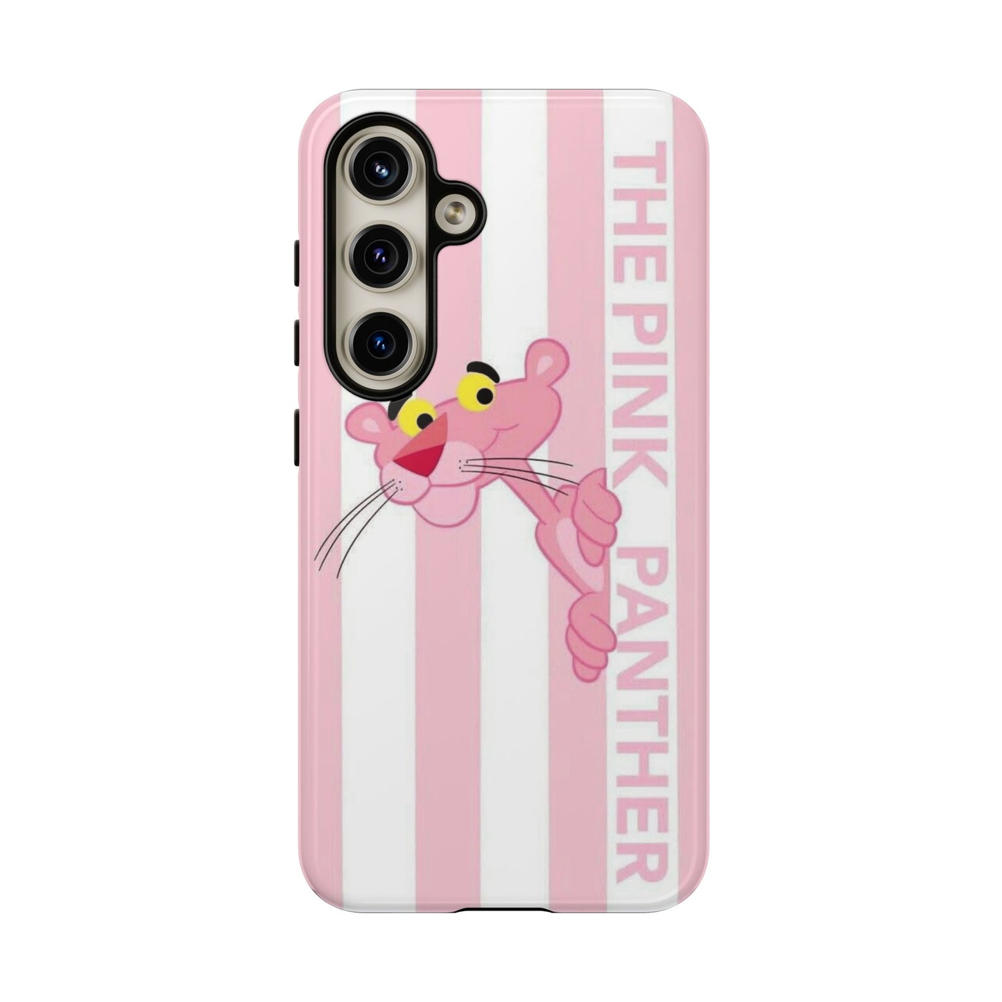 Pink Panther Tough Case Retro Striped Phone Case with "The Pink Panther" Design