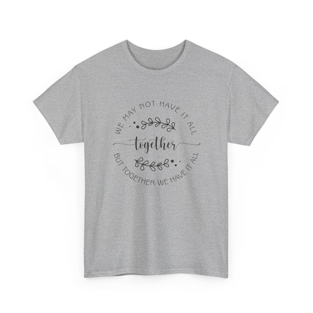 Together Floral Circle Tee  "Together" Inspirational Family Unity Shirt