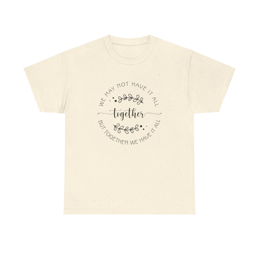 Together Floral Circle Tee  "Together" Inspirational Family Unity Shirt