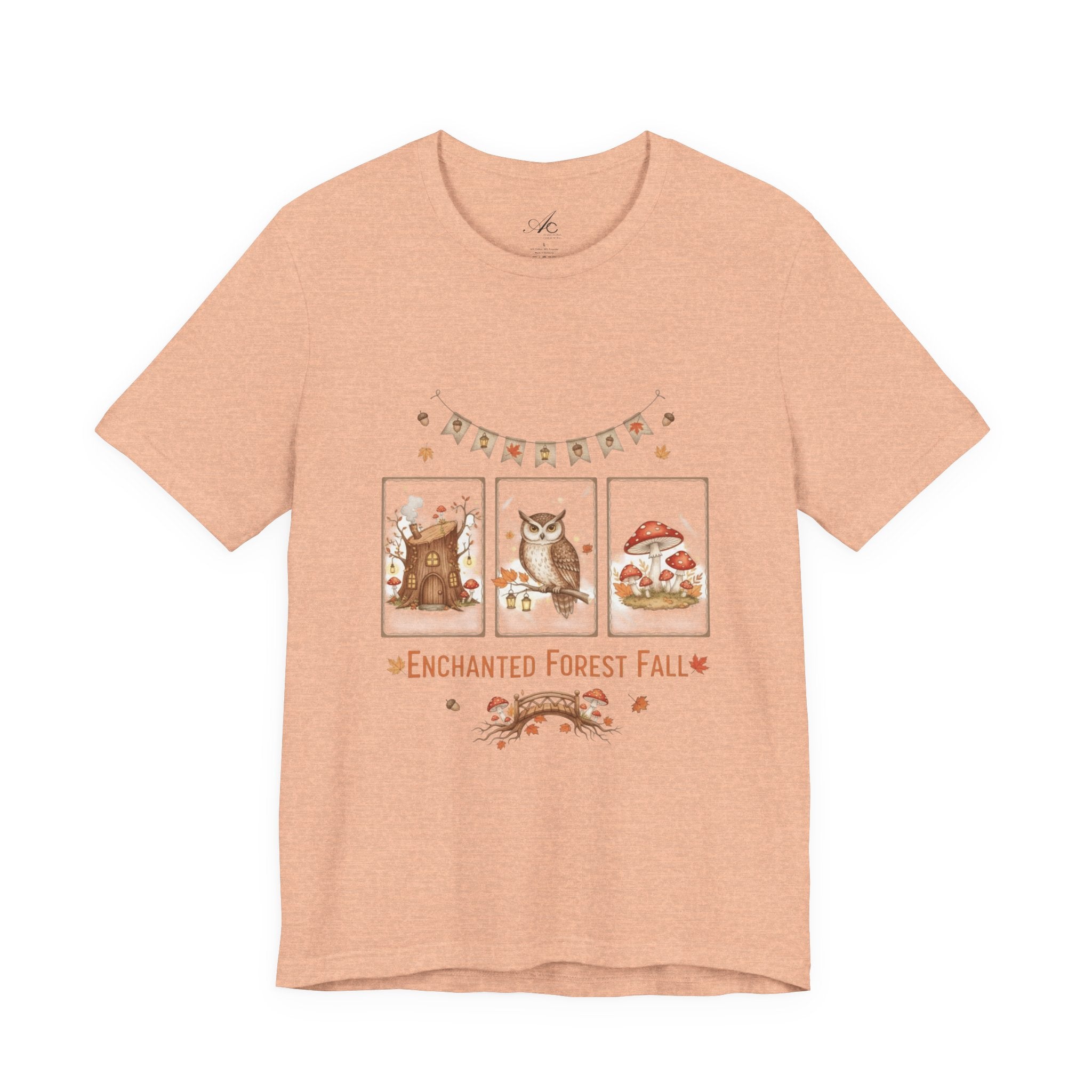 Enchanted Forest Fall Tee, Cute Owl Shirt, Autumn Graphic Tee, Nature Lover Gift, Cozy Fall Apparel, Wildlife T-Shirt, Unisex Fall Top