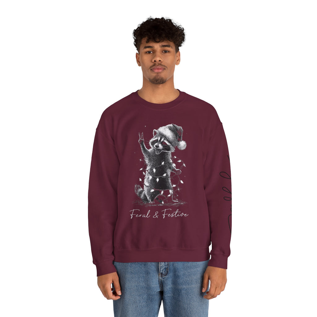 Holiday Raccoon Crewneck Sweatshirt Christmas Tshirts and sweaters,