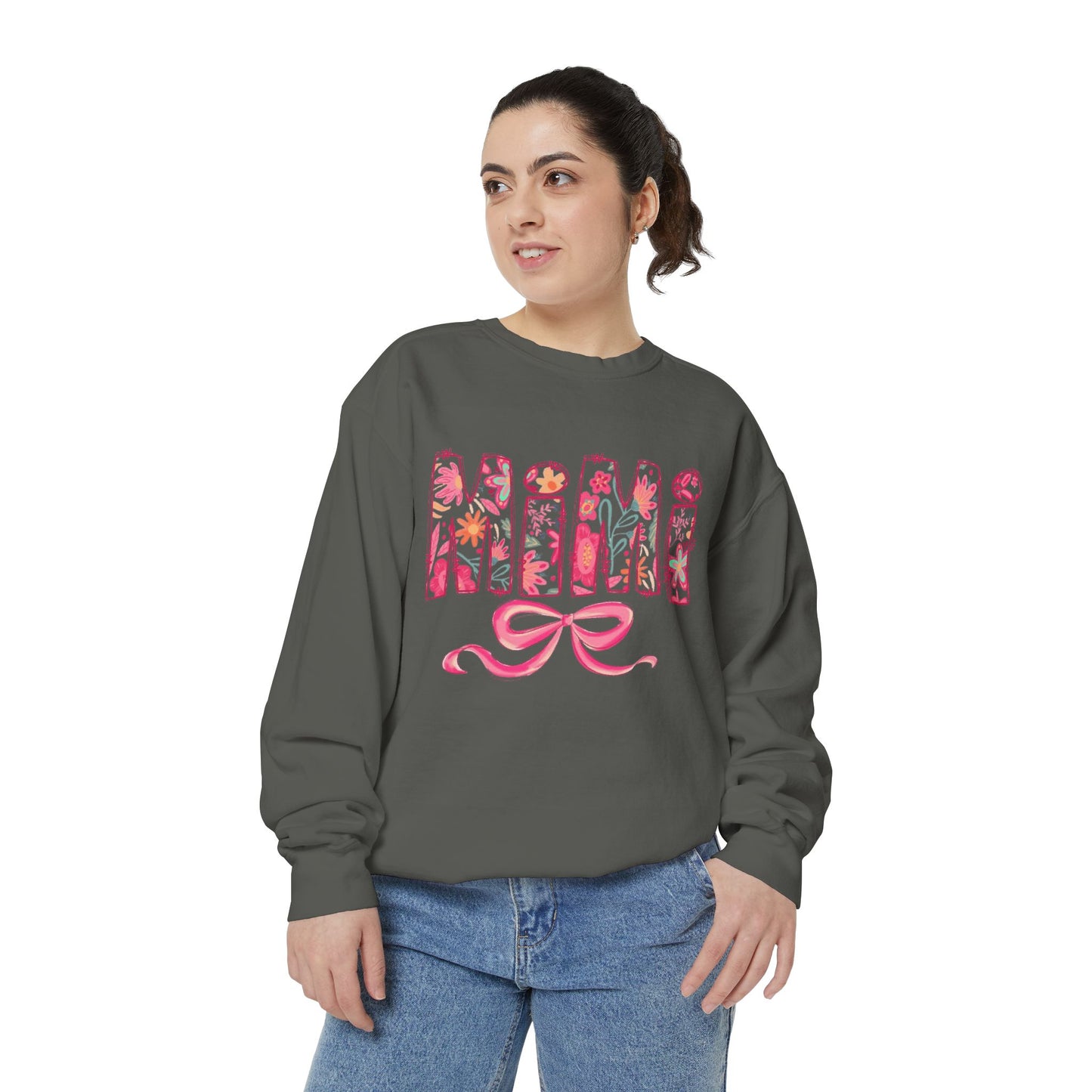 Mama Floral Sweatshirt  Pink Floral 'MAMA' Design with Bow