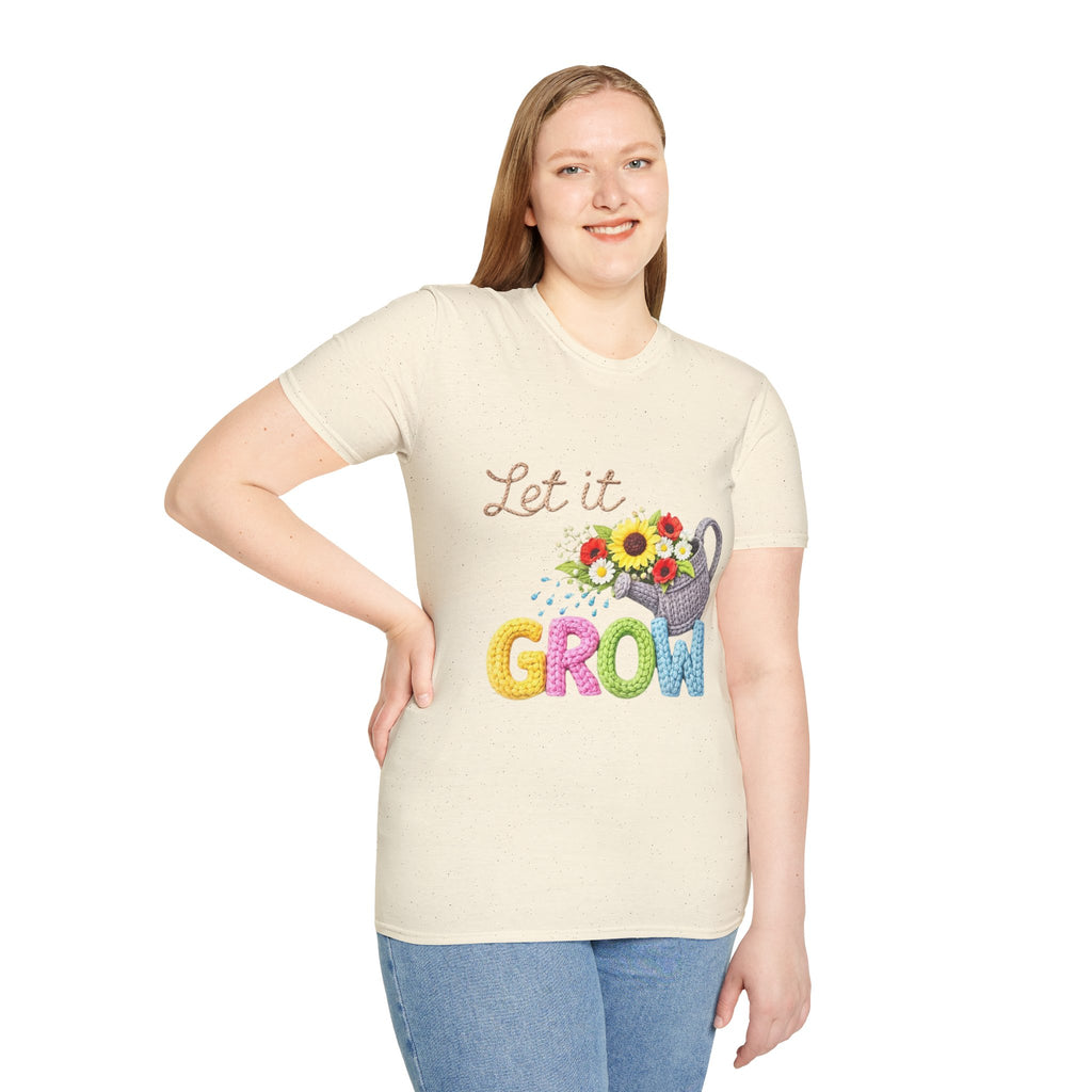 Let It Grow T-Shirt — Floral Watering Can Garden Tee