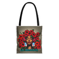 La Jíbara Tote Bag — Puerto Rican Floral Portrait Canvas Tote Puerto Rico Christmas Tote