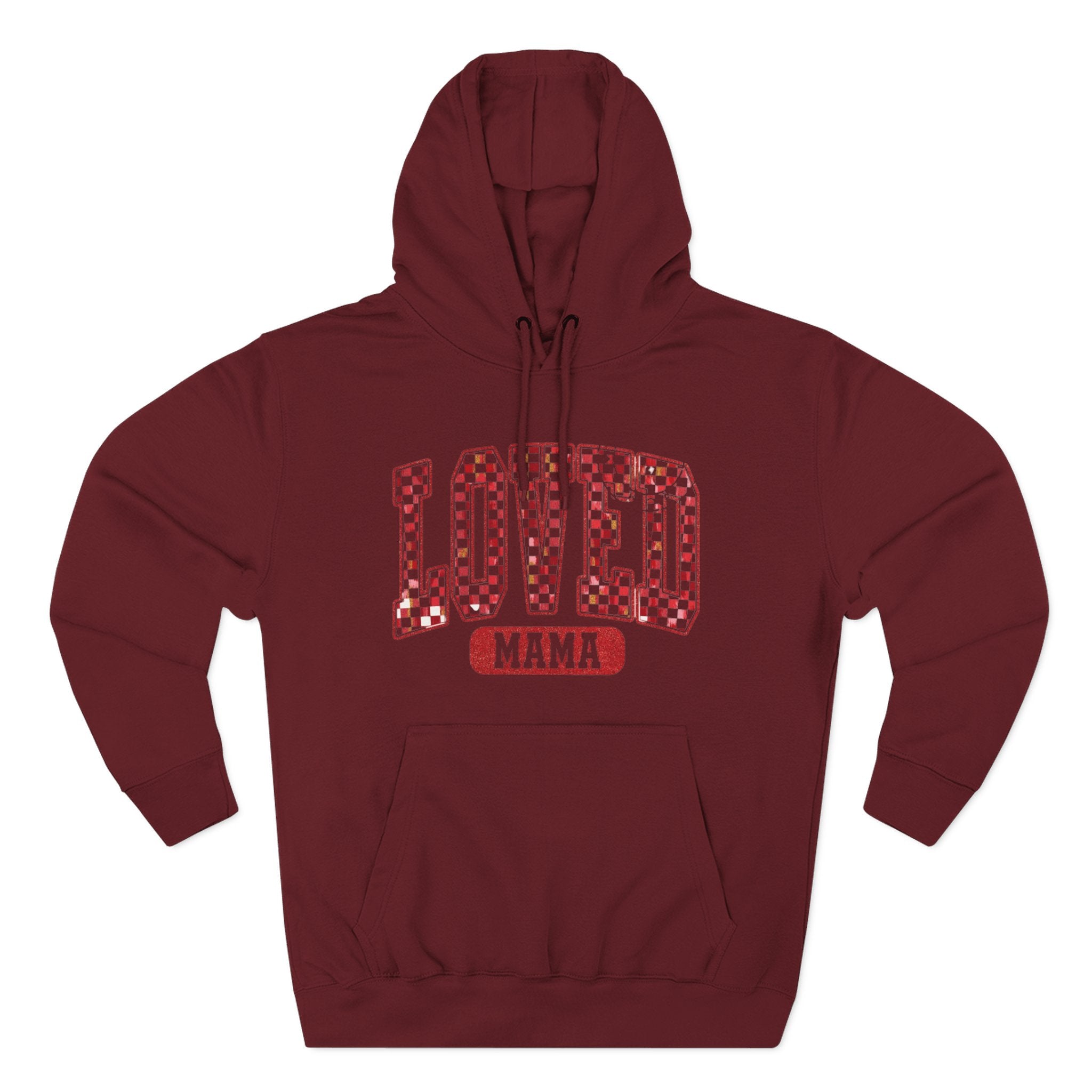 Hoodie  Loved Mama Checkerboard Graphic Hoodie