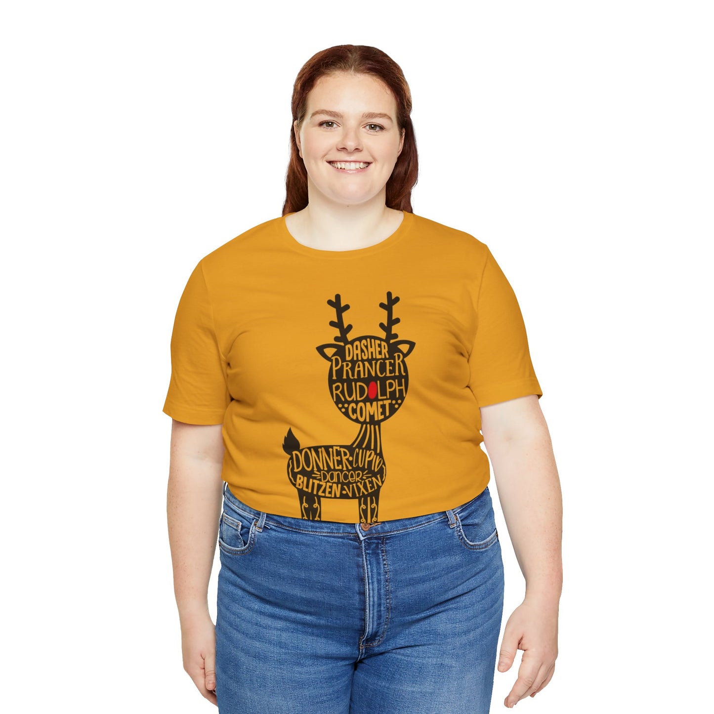 Christmas Reindeer Graphic Tee - Unisex Jersey Short Sleeve Shirt