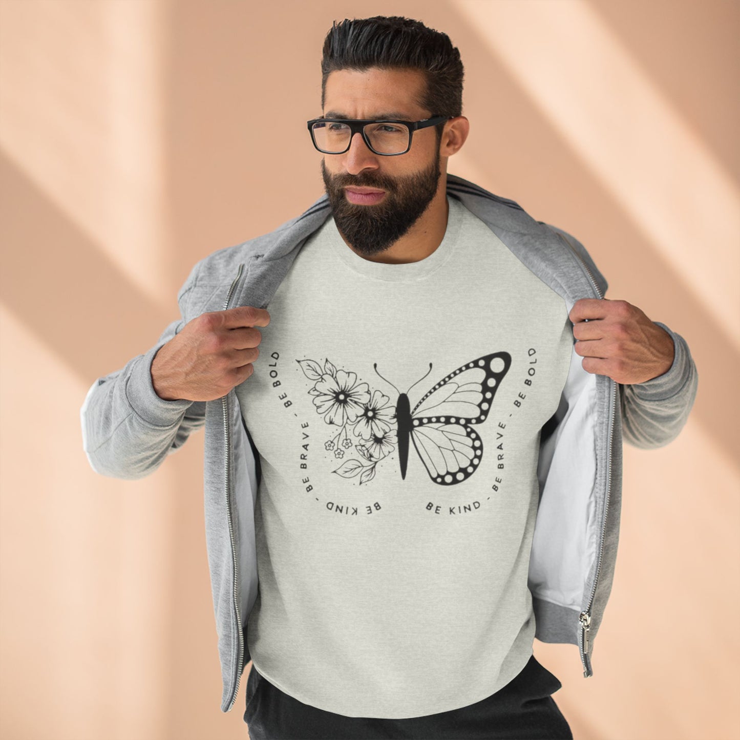Butterfly Floral Crewneck Sweatshirt  "Broken Is Beautiful" Inspirational Sweatshirt