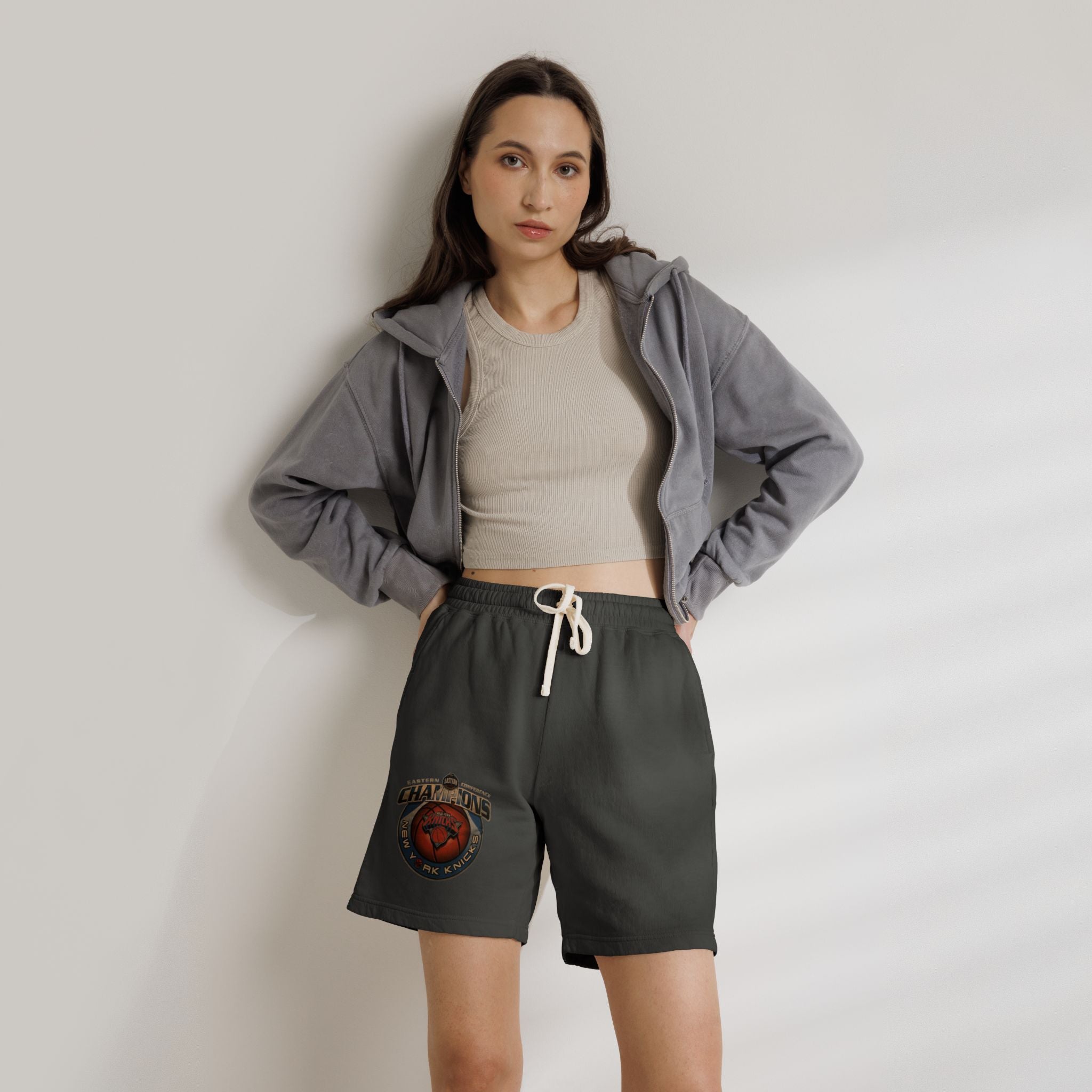 Champ-Heart Basketball Graphic Sweat Shorts — Athletic-Inspired Casual Shorts
