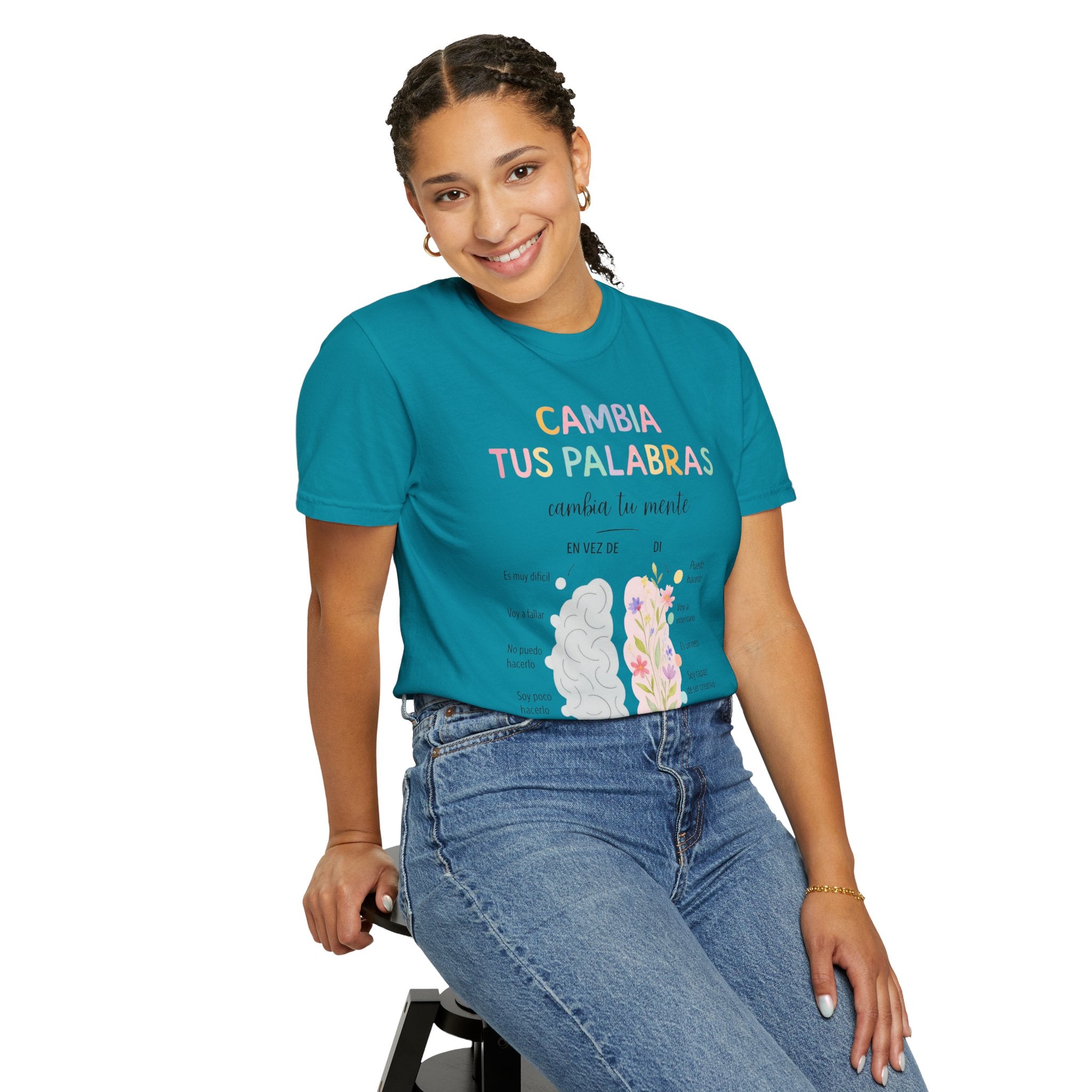 Cambia Tus Palabras Floral Positivity T-Shirt