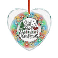 Crystal Glass Ornament - "Just a Girl Who Loves Christmas" Heart Holiday Decoration