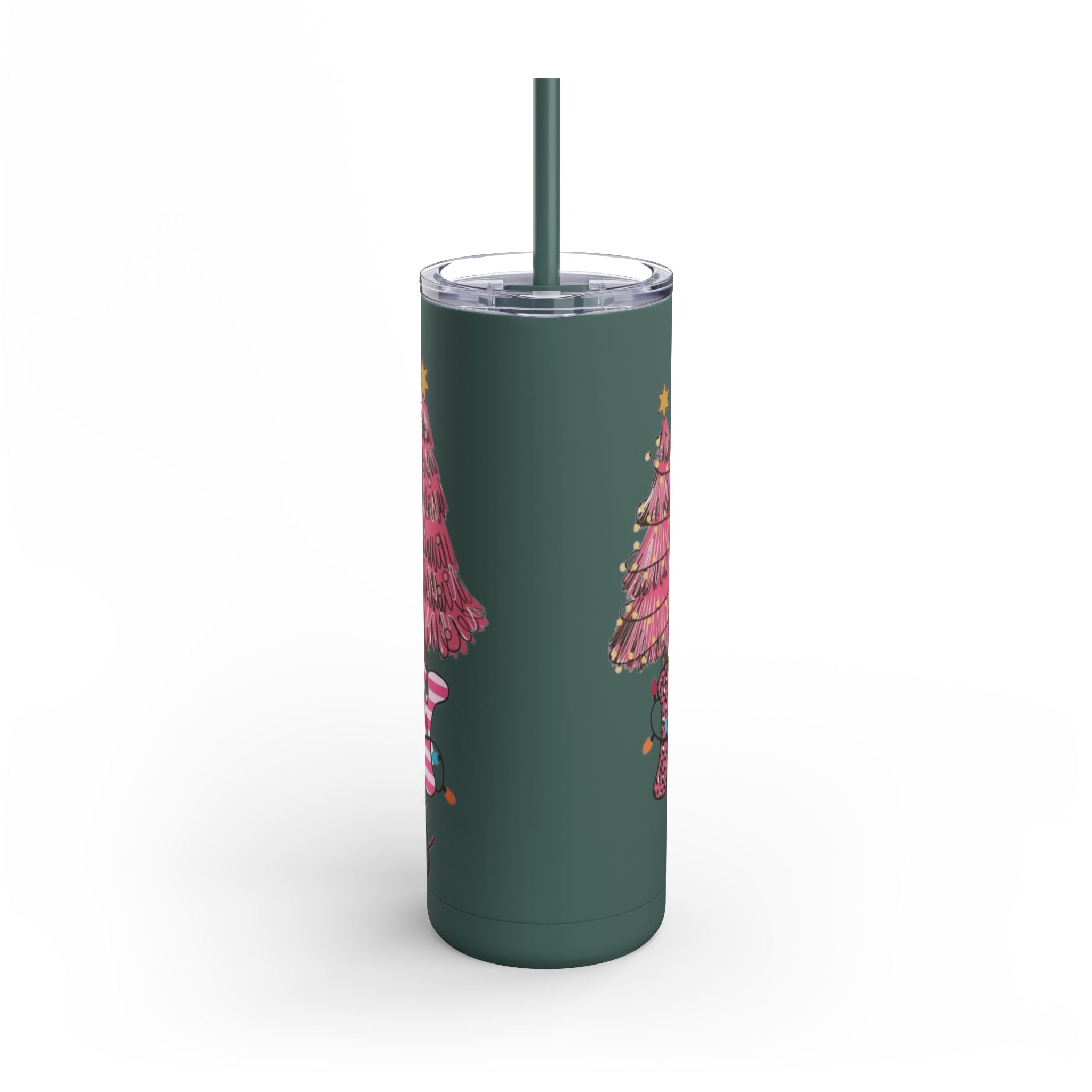 Christmas Tree Tumbler - 20oz Skinny Matte Drinkware Christmas gift mug