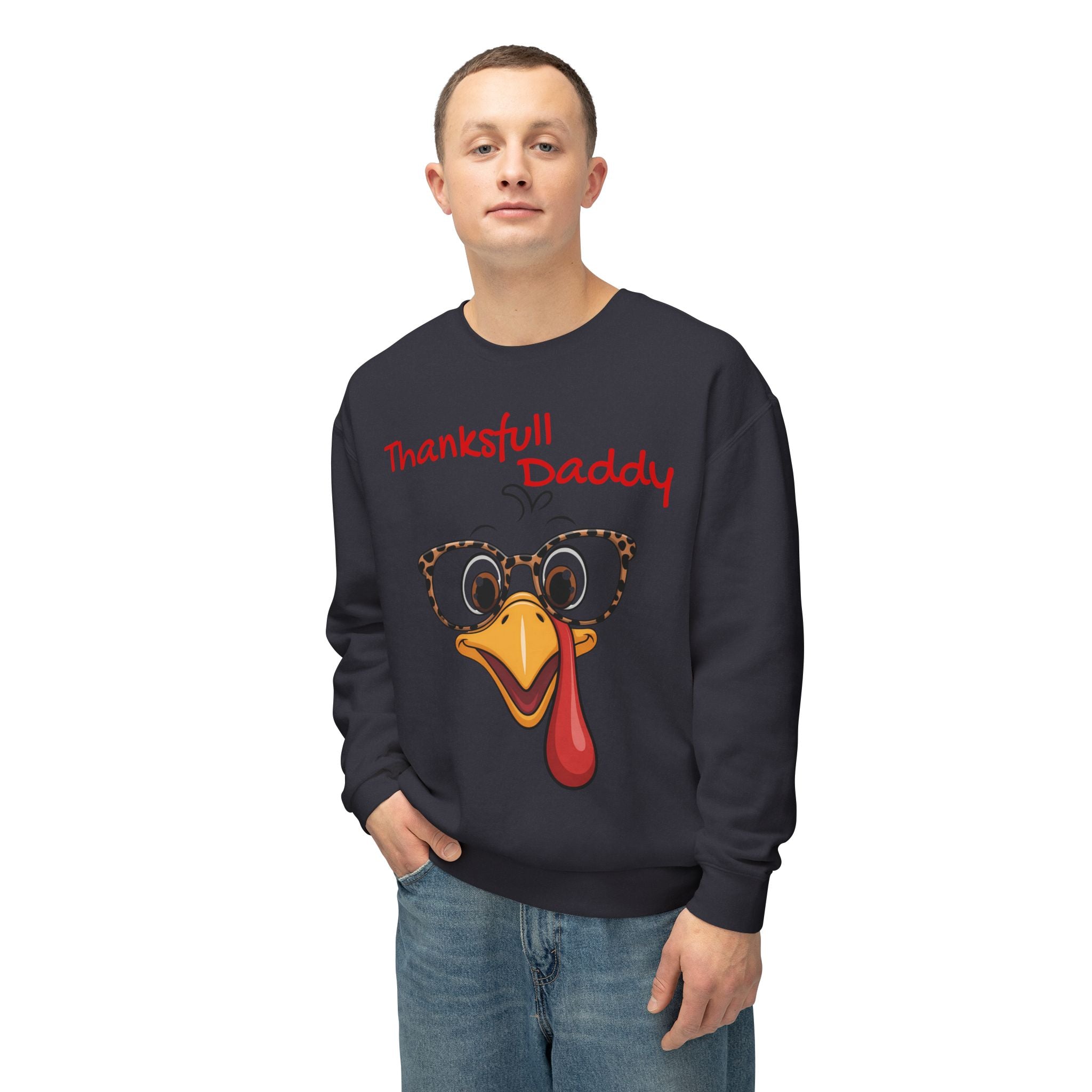 Thanksgiving Turkey 'Thankstfull Daddy' Crewneck Sweatshirt Fall T-Shirts and Sweatshirts Collection