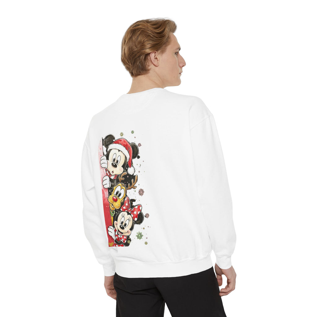 Christmas Disney Characters Sweatshirt  Mickey, Minnie & Pluto Holiday Crew Cartoon Christmas T-shirts and Sweaters