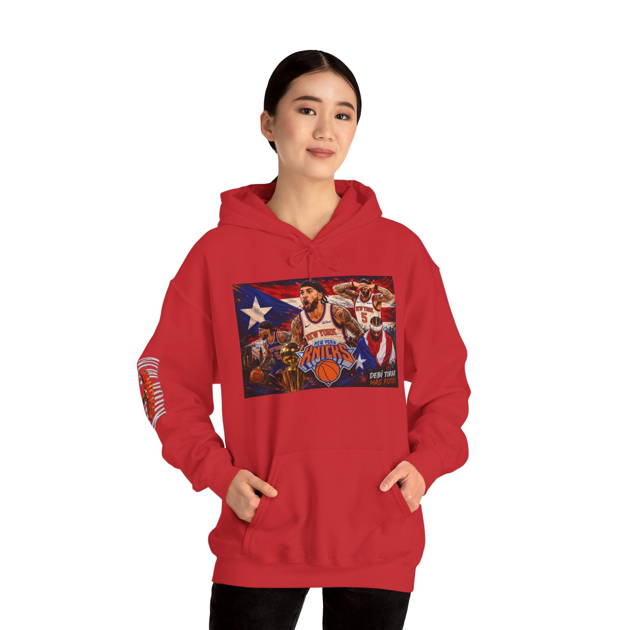 NY-K Retro Player Collage Hoodie — Basketball Fan Sweatshirt