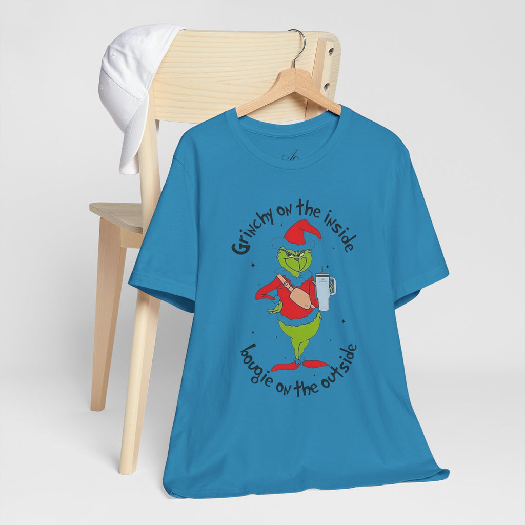 Grinch-Inspired Holiday Tee: 'Grinchy on the Inside, Boogie on the Outside'