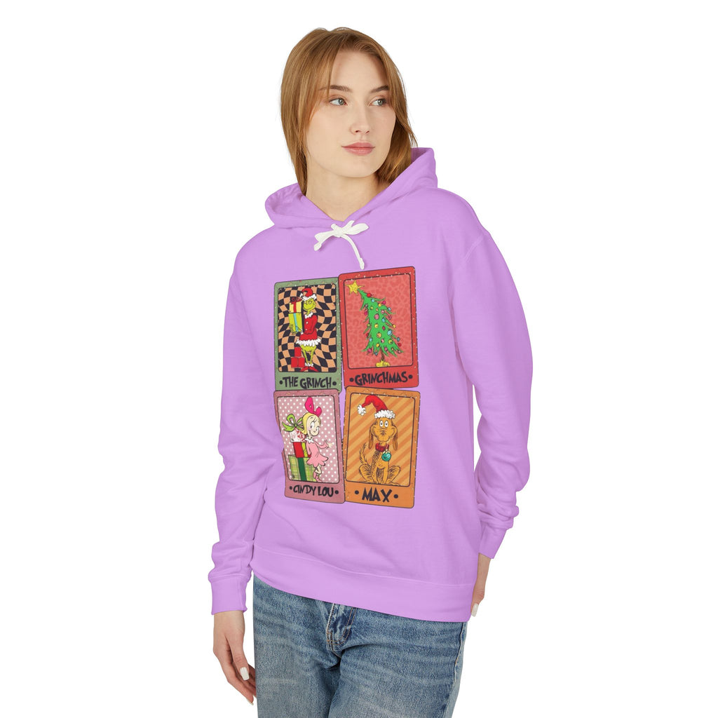 Grinchy Holiday Hoodie  'The Grinch' Christmas Cards Vintage Patch Pullover Cartoon Christmas T-shirts and Sweaters