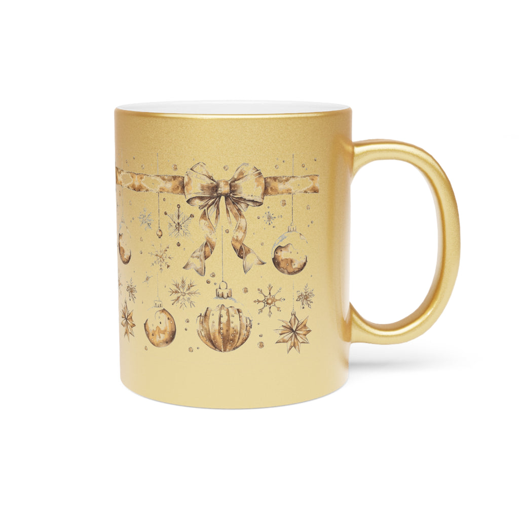 Elegant Holiday Metallic Mug for Coffee LovChristmas Mugs | Holiday Coffee Cups with Festive Quotes & Designsers