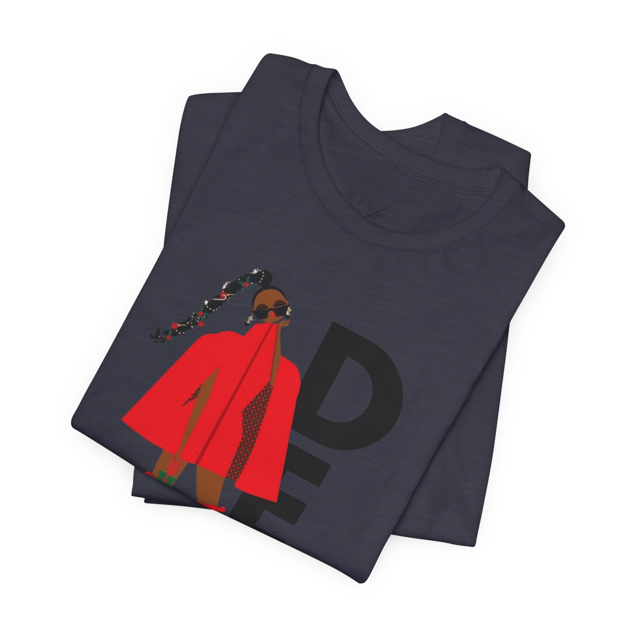 December Fashion Tee  Red Coat Model Graphic Shirt