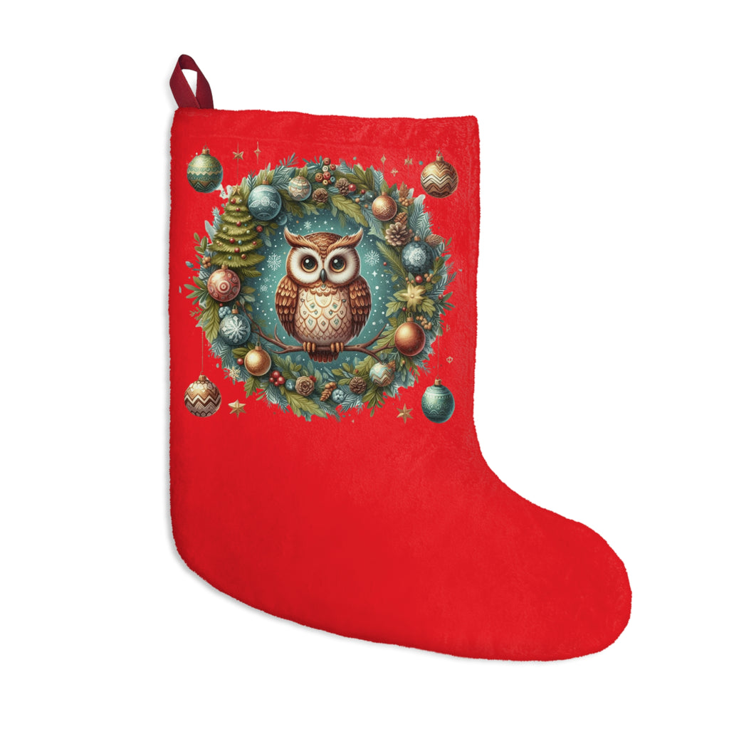 Christmas Stocking with Skull Design Charming Christmas Owl Stocking, Holiday Decor, Festive Christmas Gift, Personalized Stocking, Winter Home Decoration