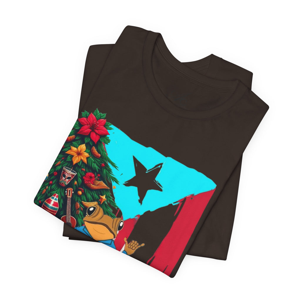 Puerto Rico Holiday T-Shirt  Coquí by Christmas Tree Graphic Puerto Rico’s Navidades