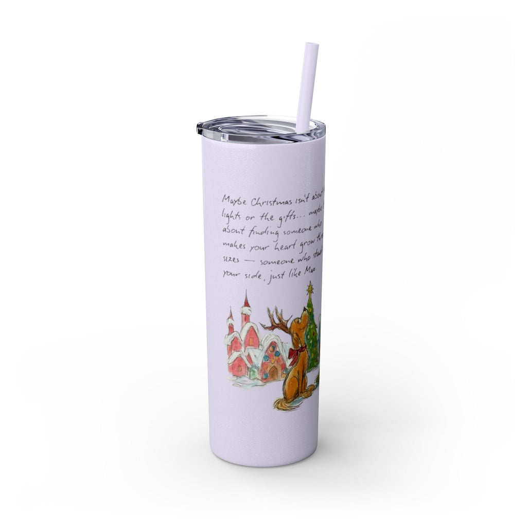 Grinch Christmas Skinny Tumbler with Straw — Dr. Seuss Holiday Quote Design, 20oz Christmas Mugs Collection