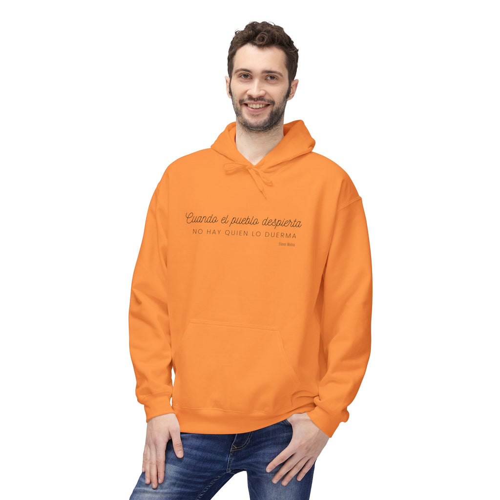 White Hoodie - "Caminas a pa'la desporta" Minimal Script Pullover
