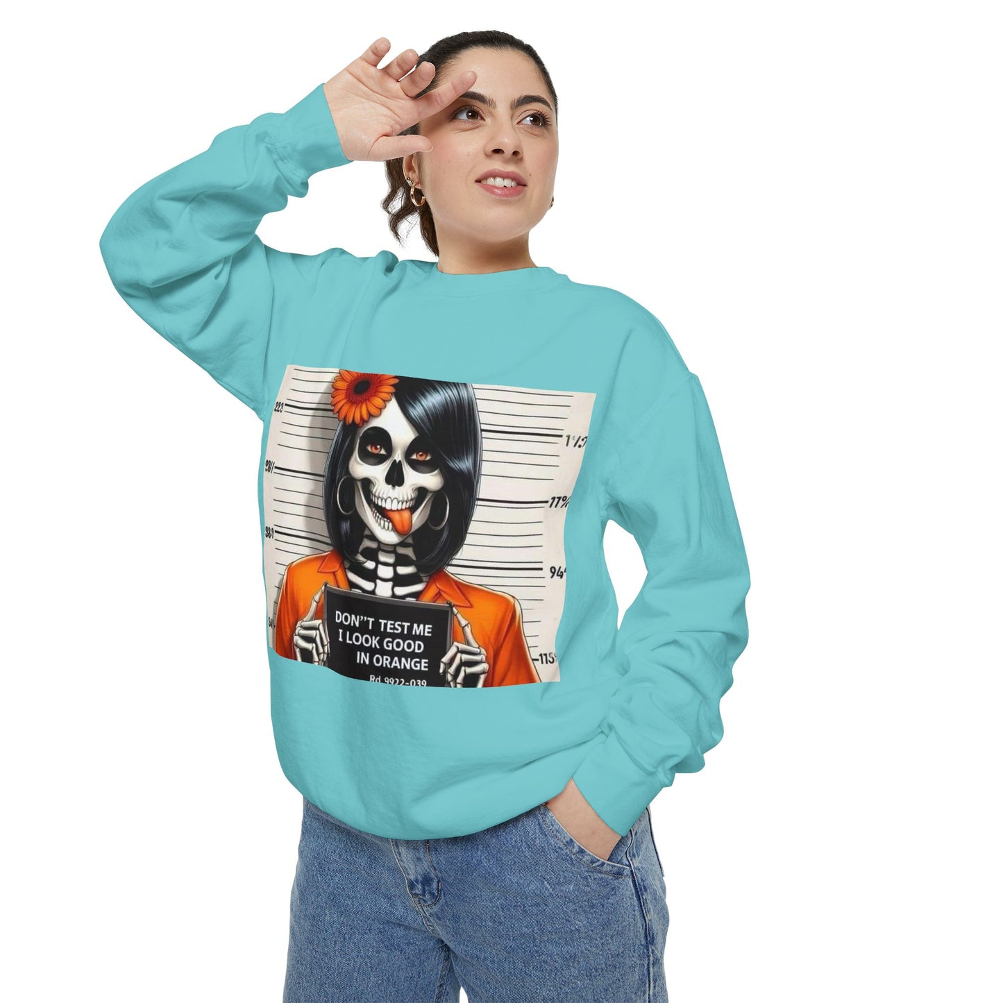 “Too Cool to Be Cold” Funny Sweater Unisex Skull Sweatshirt with Quote | Cozy Halloween Fashion, Gift for Fall Celebrations,