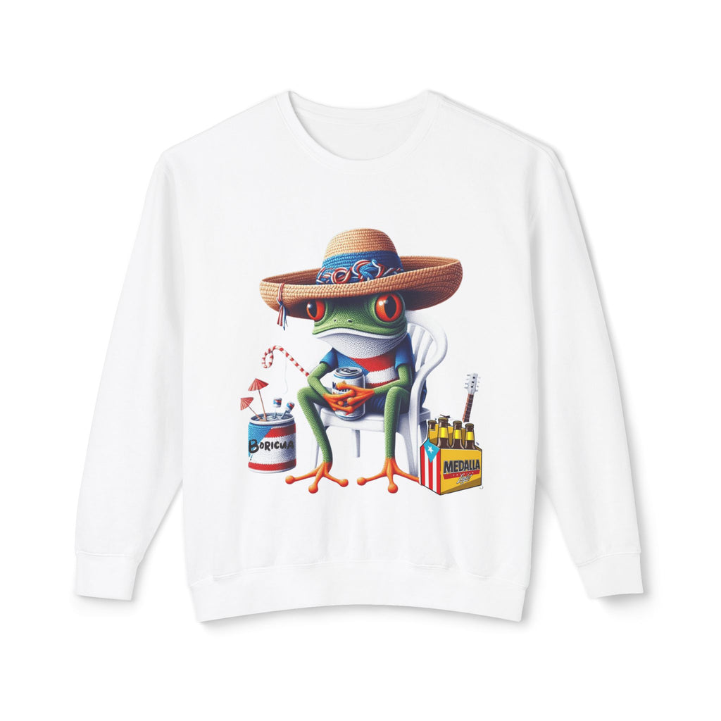 Coqui in Sombrero Crewneck Sweatshirt Puerto Rico’s Navidades