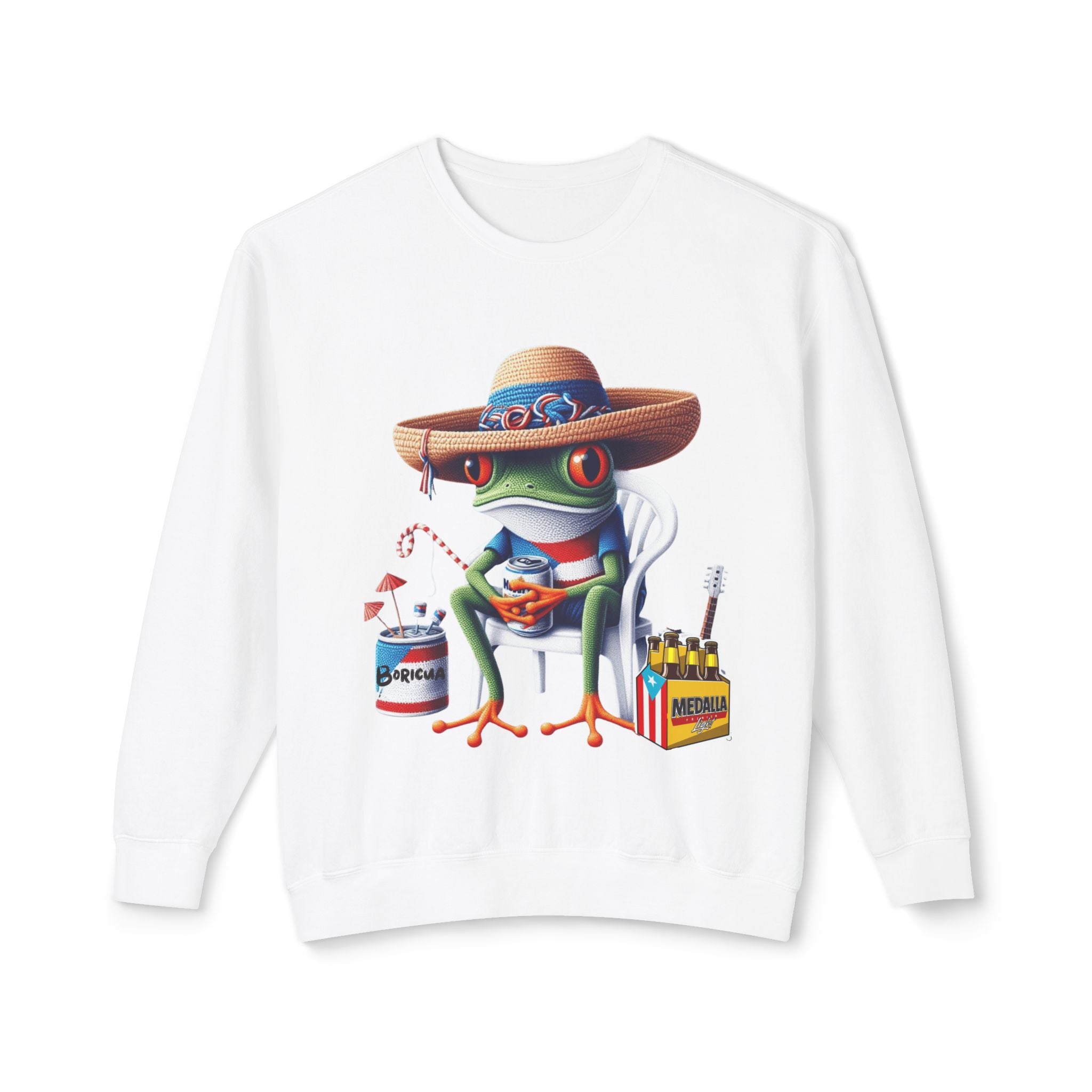 Coqui in Sombrero Crewneck Sweatshirt Puerto Rico’s Navidades