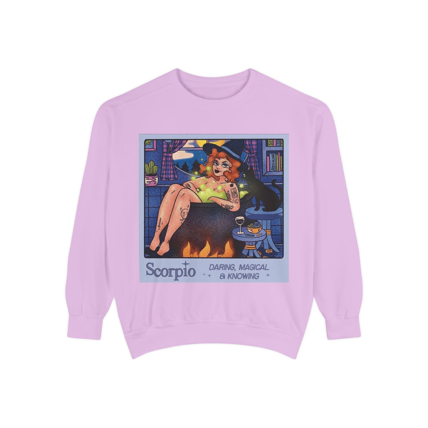 Halloween Sweater Scorpio Sweatshirt | Garment-Dyed Cozy Top, Astrology Gift, Zodiac Apparel, Witchy Fashion, Fall Wardrobe Essential