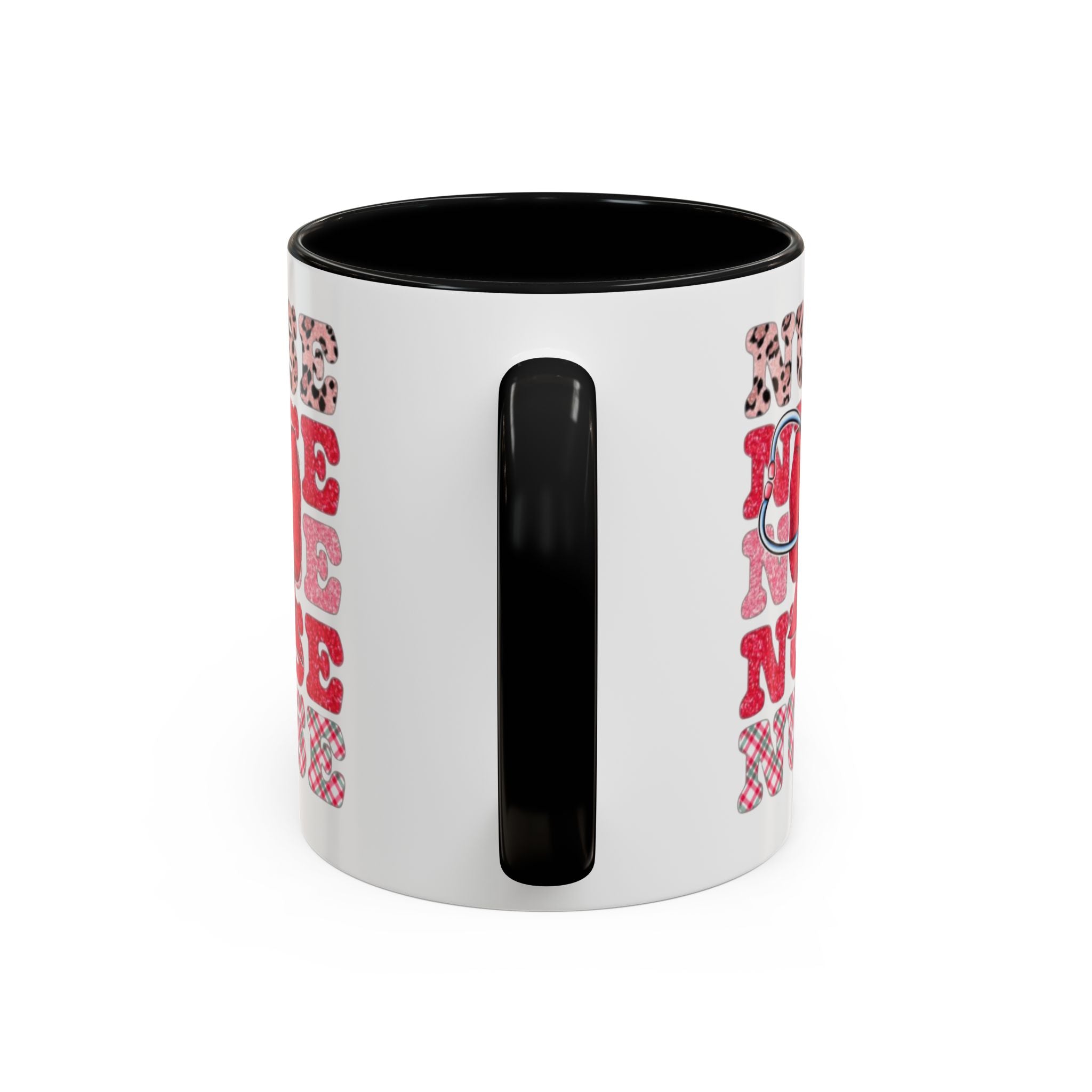 Nurse Stethoscope Bow Accent Coffee Mug — Cute Leopard & Plaid Healthcare Gift (11/15oz) Medical Christmas Mug