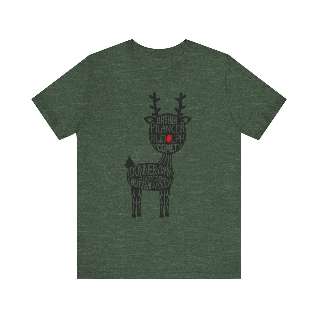 Christmas Reindeer Graphic Tee - Unisex Jersey Short Sleeve Shirt