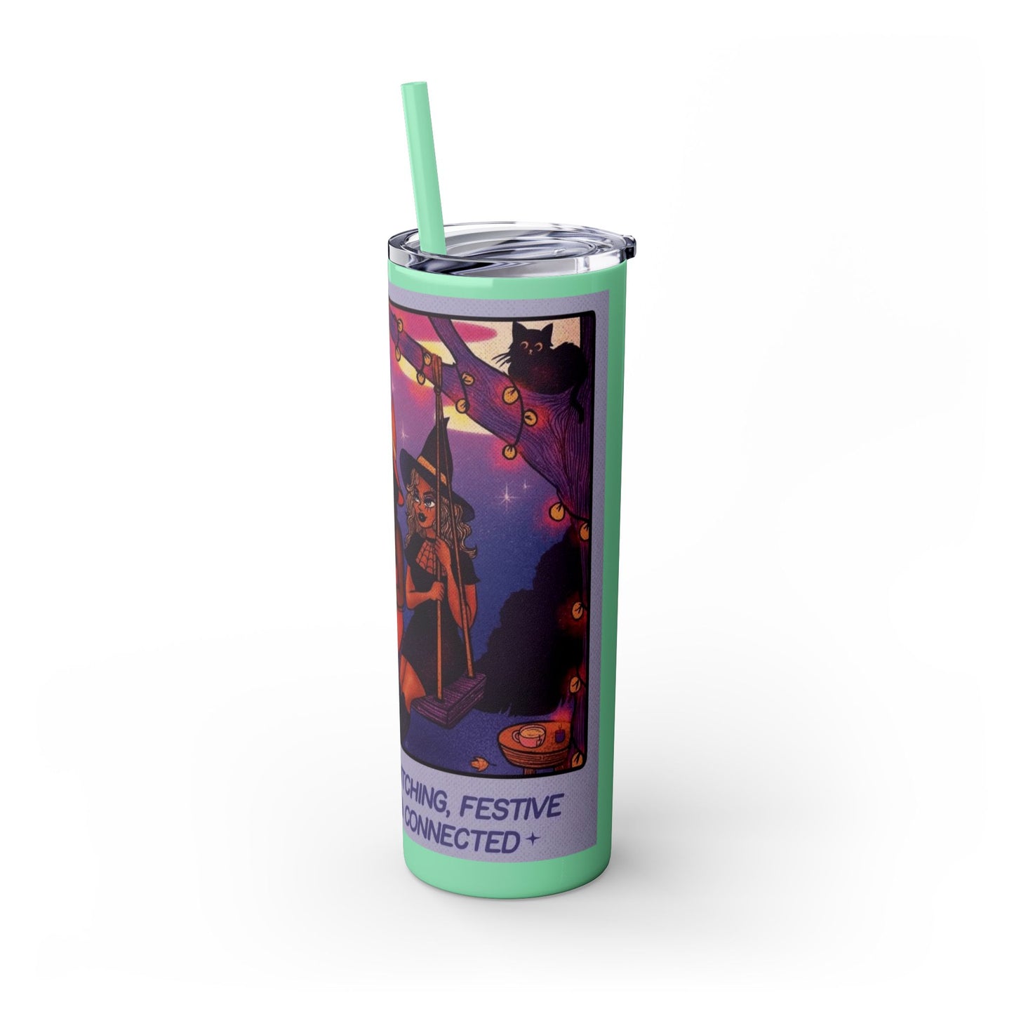 🎁 Spooky season gifts Enchanting Libra Skinny Tumbler with Straw | 20oz | Perfect for Halloween, Witchy Vibes, Astrology Lovers, Gift Idea, Custom Beverage Holder