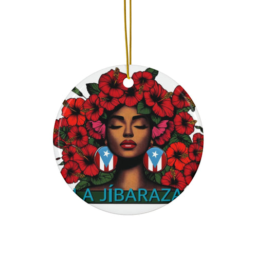 Christmas ornament Puerto Rico Caribbean holiday ornament Vibrant Ceramic Ornament - A Jíbaraza Design