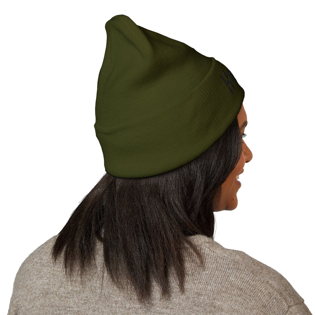 Embroidered 'Holi' Symbol Knit Hat Puerto Rico Beanie Hat – Boricua Pride Cuffed Winter Hat