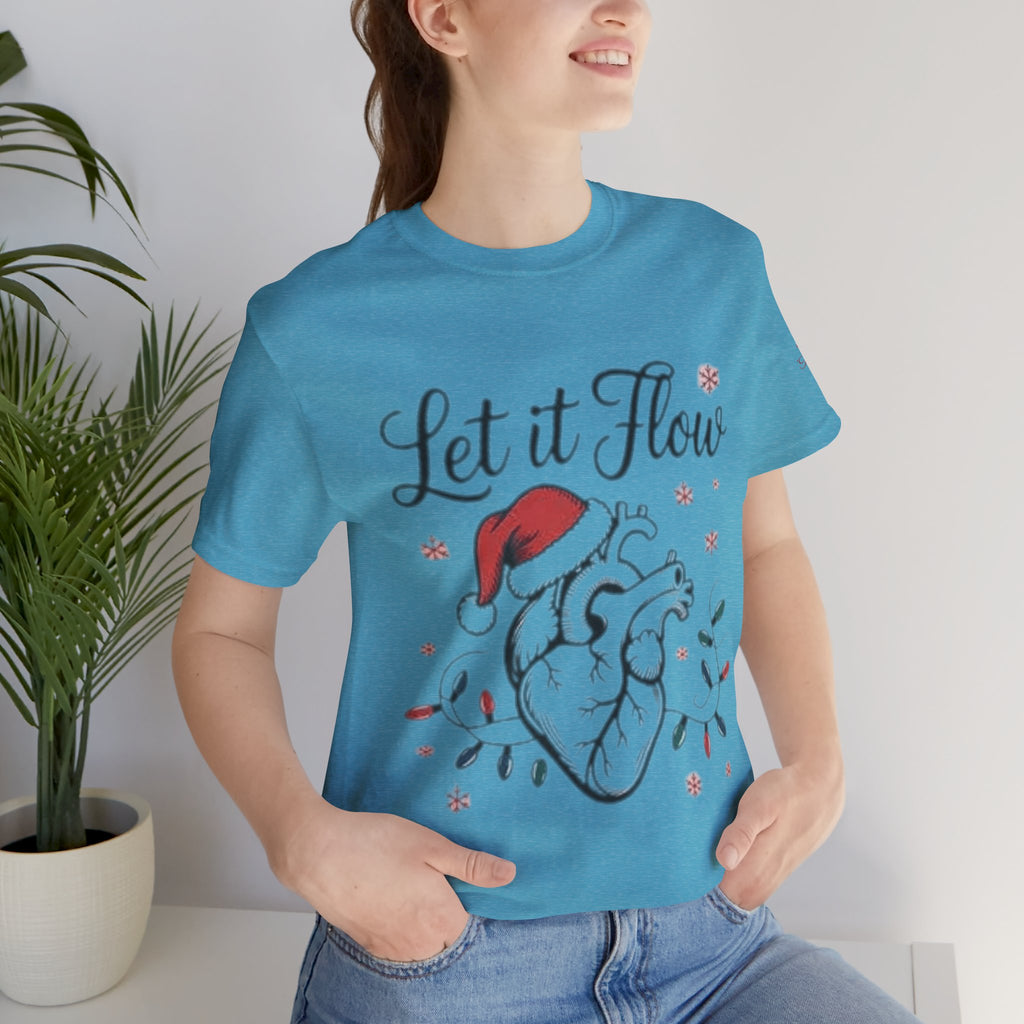 Let It Flow Heart Tee  Christmas Anatomical Heart Shirt