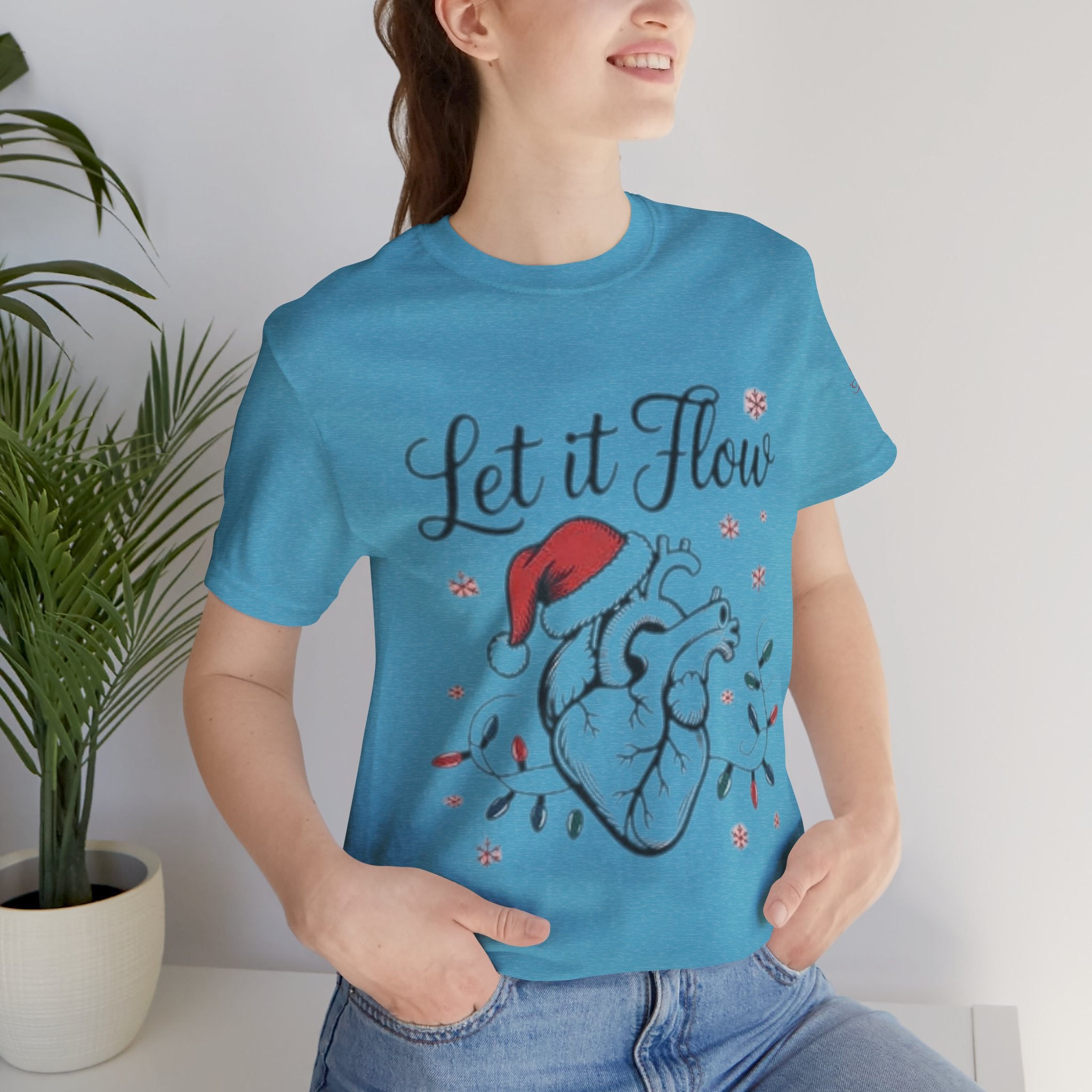 Let It Flow Heart Tee  Christmas Anatomical Heart Shirt