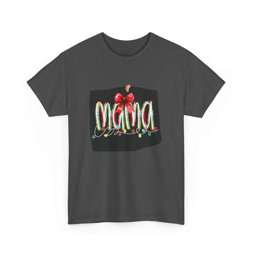 Festive Mama Tee, Cozy Holiday Shirt, Gift for Mom, Christmas T-Shirt, Unisex Cotton Tee
