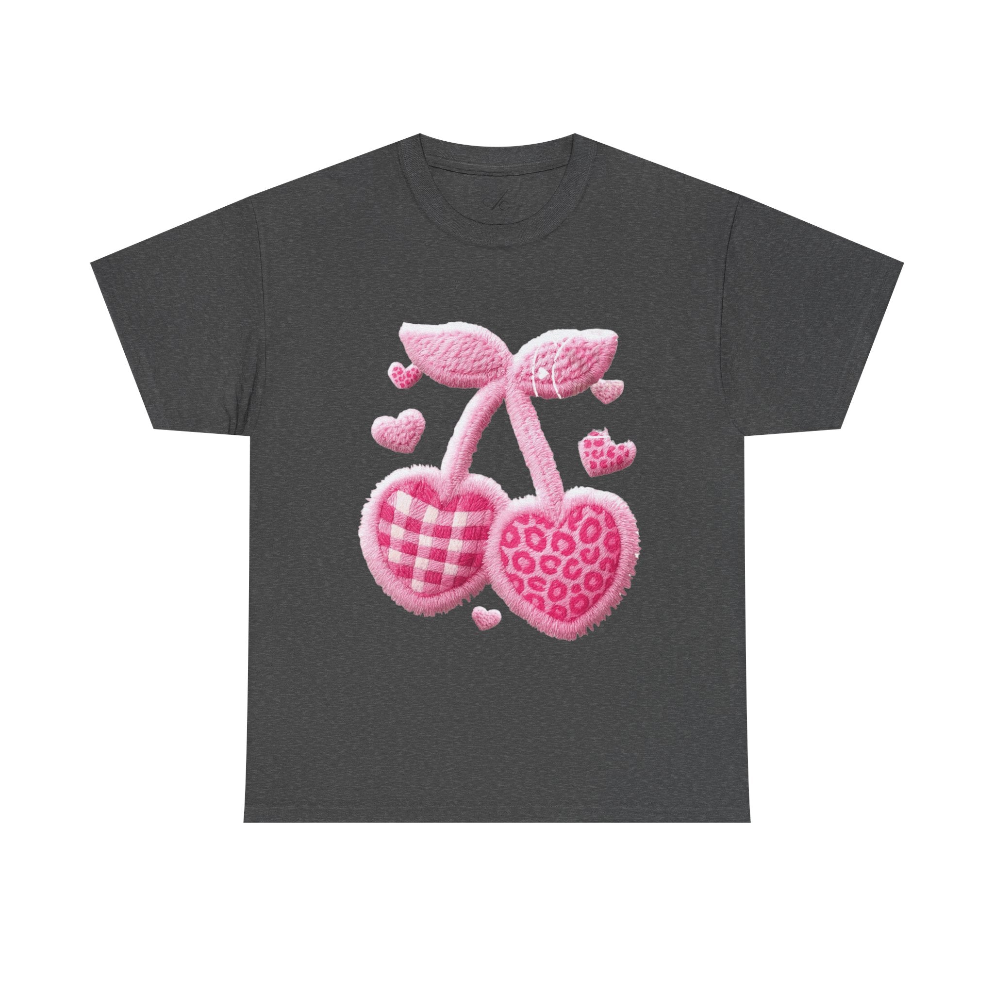 Pink Heart Cherries Tee  LOVE Graphic Valentine T-Shirt