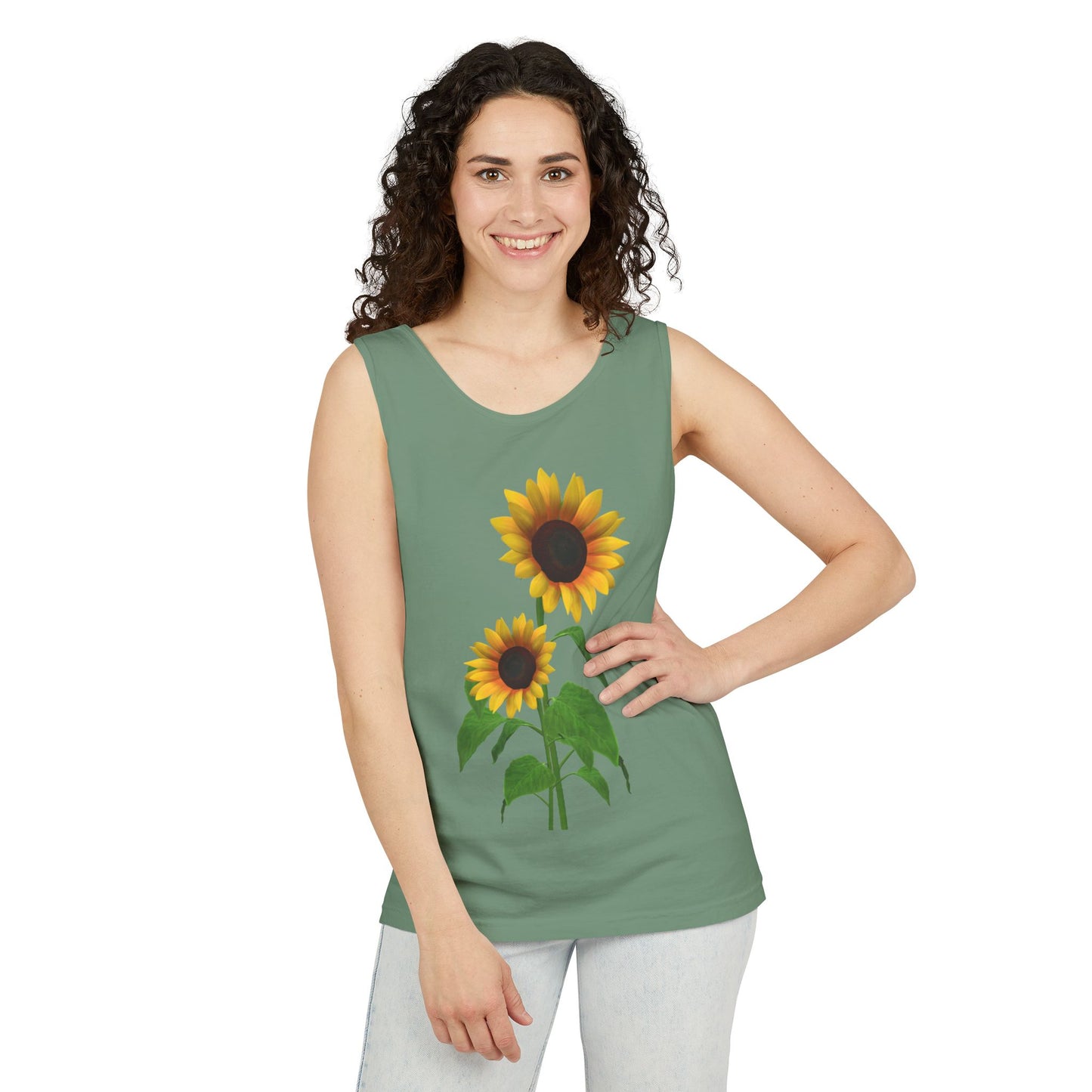 Sunflower Unisex Tank Top - Relaxed Summer Wear, Gift for Garden Lovers, Casual Beach Vibes, Perfect for Spring Celebrations, Gift Idea