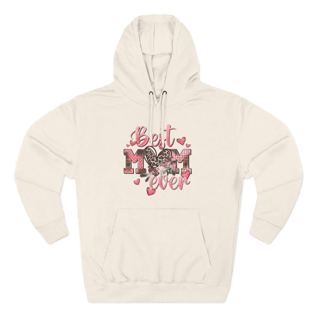Best Mom Ever Hoodie  Leopard Heart Mother's Day Pullover