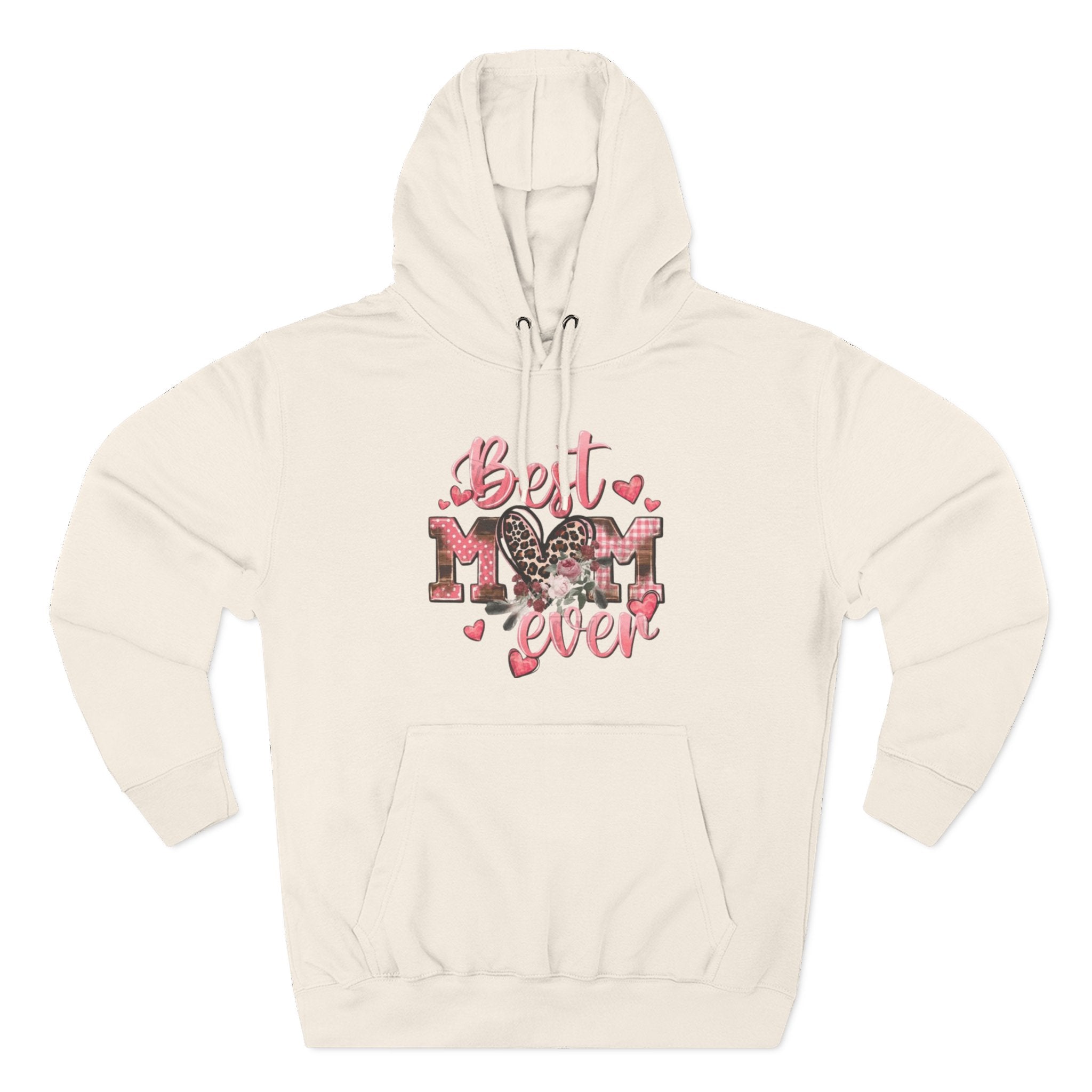 Best Mom Ever Hoodie  Leopard Heart Mother's Day Pullover