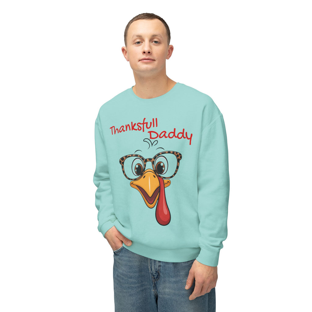 Thanksgiving Turkey 'Thankstfull Daddy' Crewneck Sweatshirt Fall T-Shirts and Sweatshirts Collection