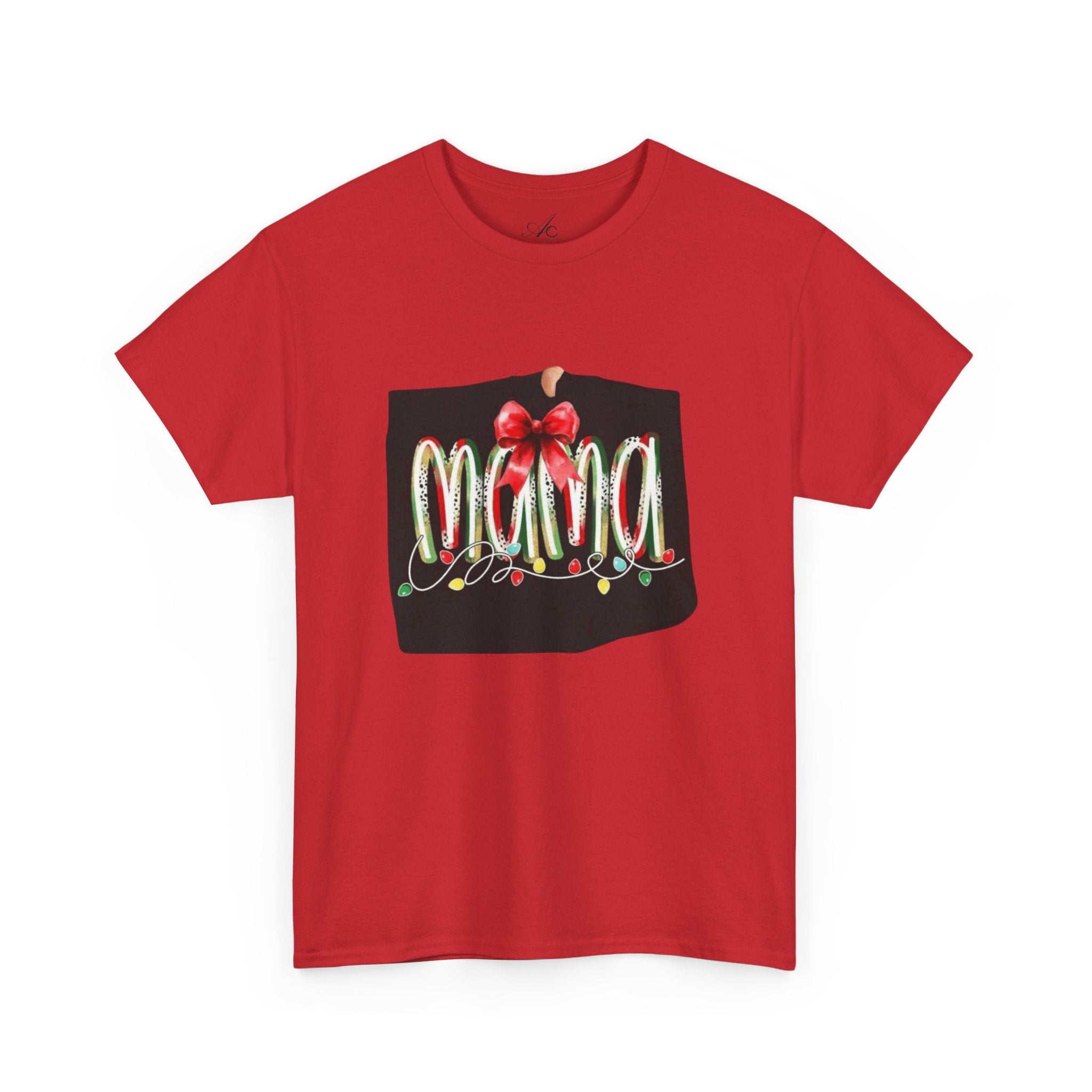 Festive Mama Tee, Cozy Holiday Shirt, Gift for Mom, Christmas T-Shirt, Unisex Cotton Tee