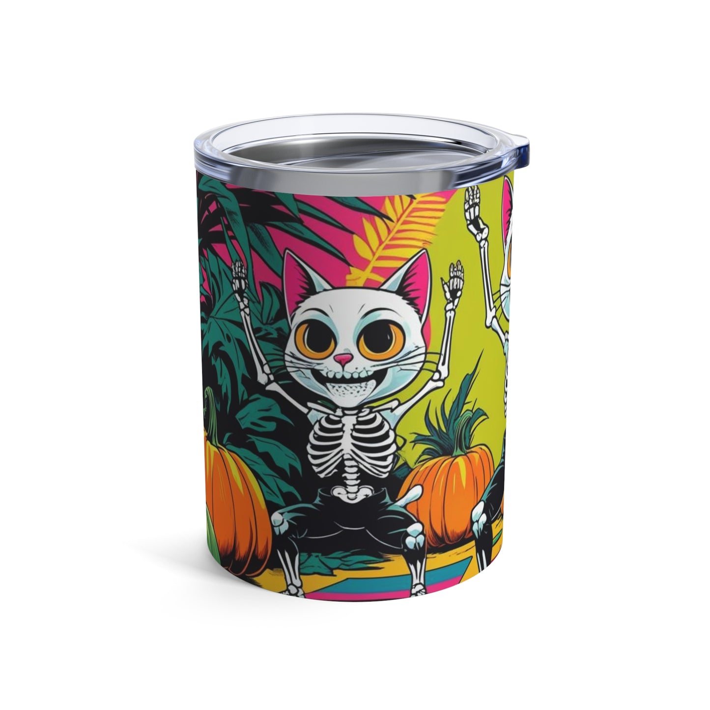 Vibrant Halloween Tumbler, Day of the Dead Mug, Skull Design Cup, Fall Pumpkin Drinkware, Spooky Party Essentials