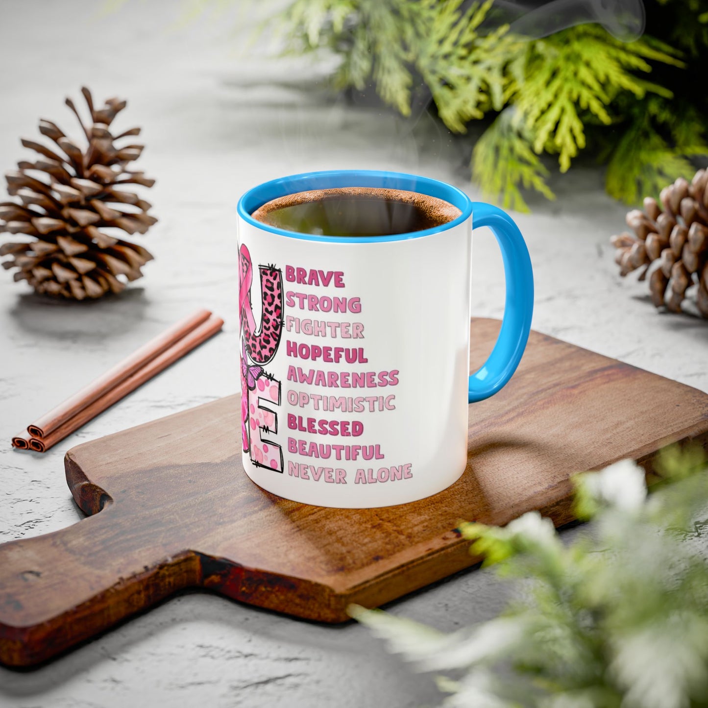 Cancer Hope Collection Empowering Inspirational Mug for Breast Cancer Awareness