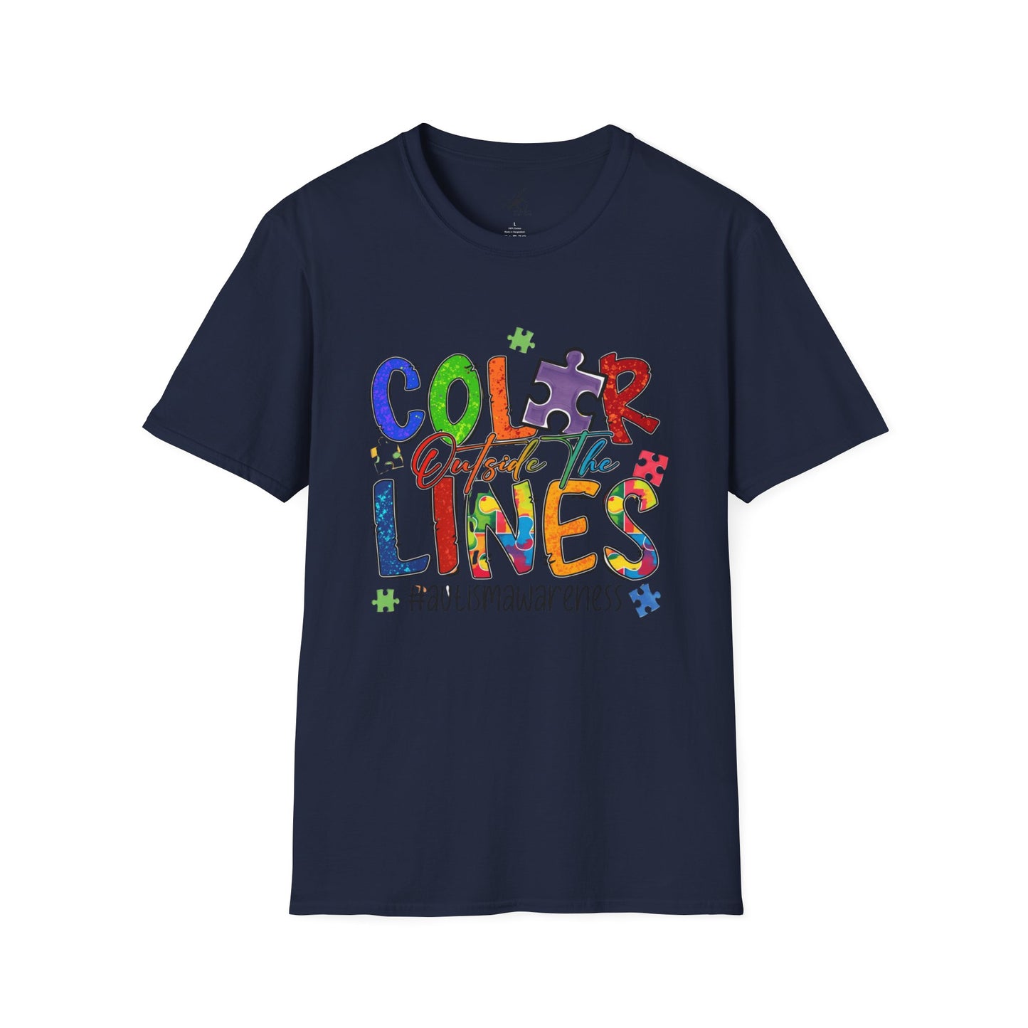 Color Outside the Lines Unisex T-Shirt for Autism Awareness