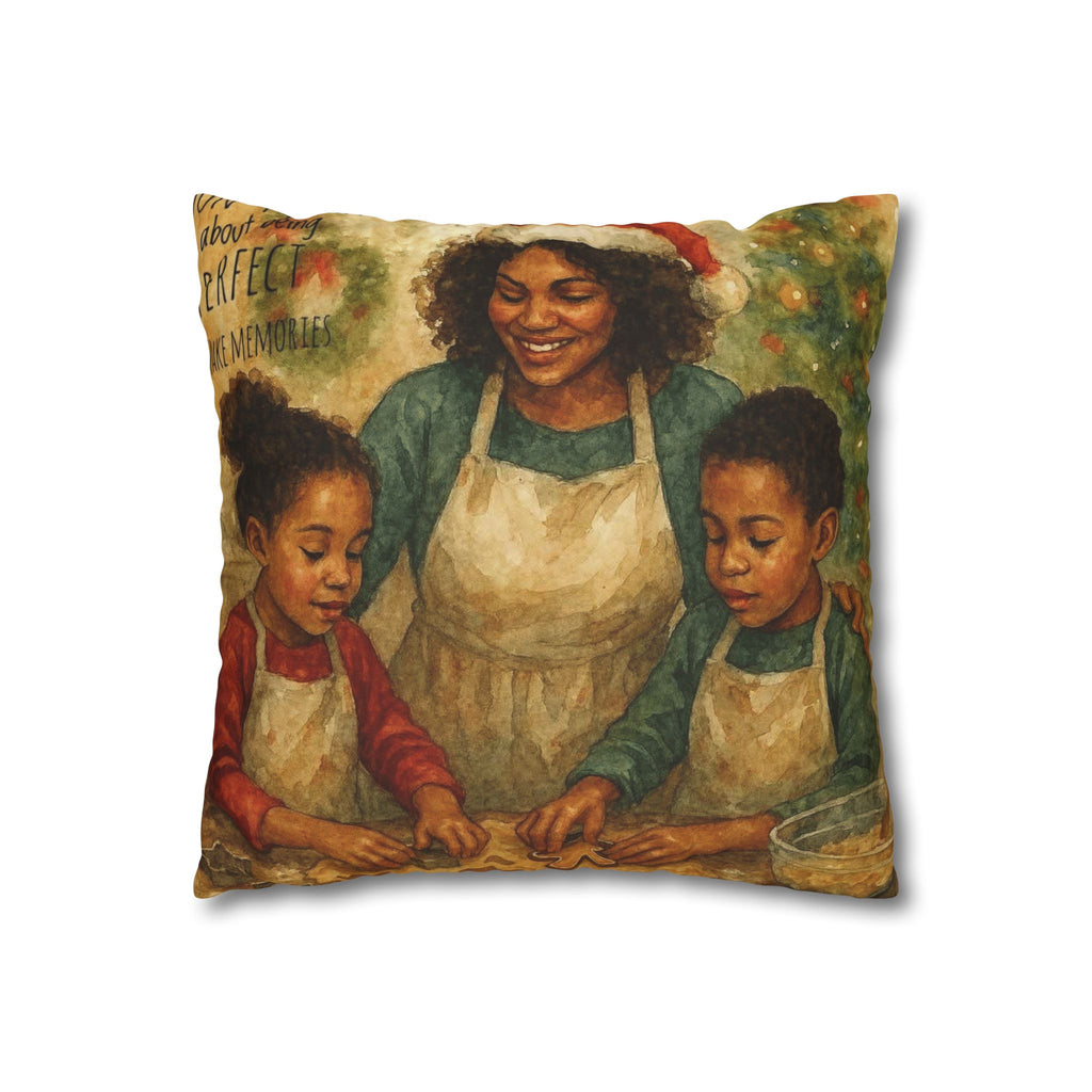 Holiday Baking Family Pillowcase — Square Decorative Throw Pillow