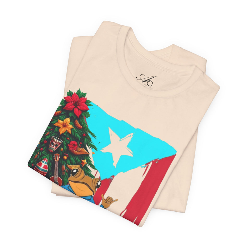 Puerto Rico Holiday T-Shirt  Coquí by Christmas Tree Graphic Puerto Rico’s Navidades